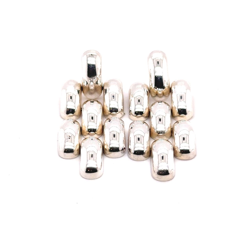 Sterling Silver Geometric Bean Link Drop Earrings Polished Statement 15.6g